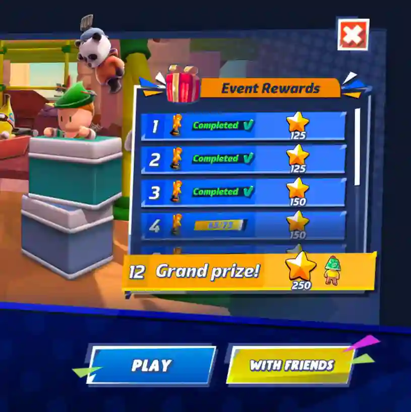 Reward list of Stumble and Seek event in the game.