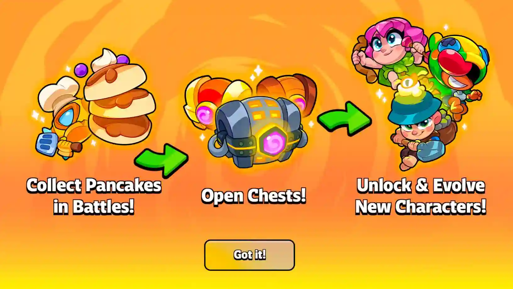 Enter battle and collect as many Pancakes as you can from the surrounding as they spawn randomly.