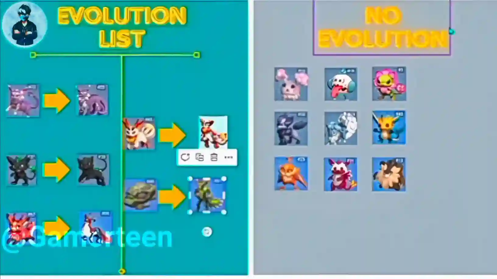 List of all amikins that evolve and others that don't evolve after reaching max level