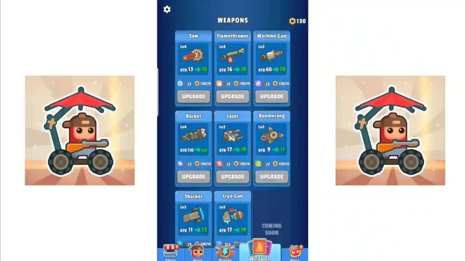 List of all weapons in the game