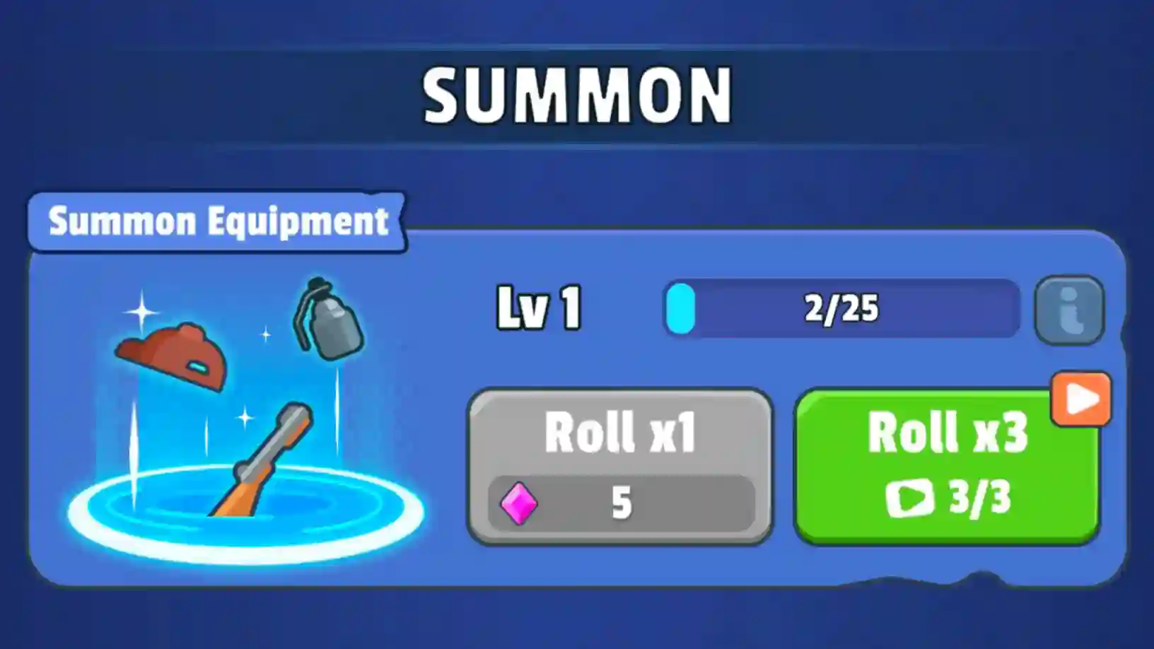 Summon using gems and crytals in TDS