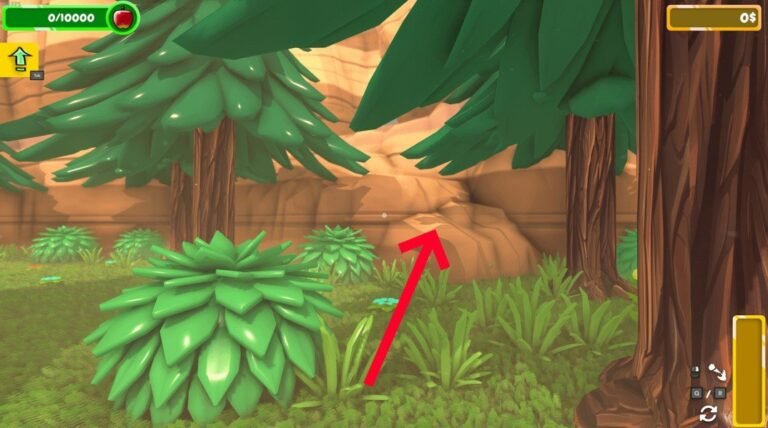 To grab this key, walk up the slope as you search along the rocks near the apple trees.