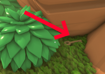 Section: Key 4 – Behind a Bush Near the Water. Nearby text: Check behind each bush until you find the fourth key.