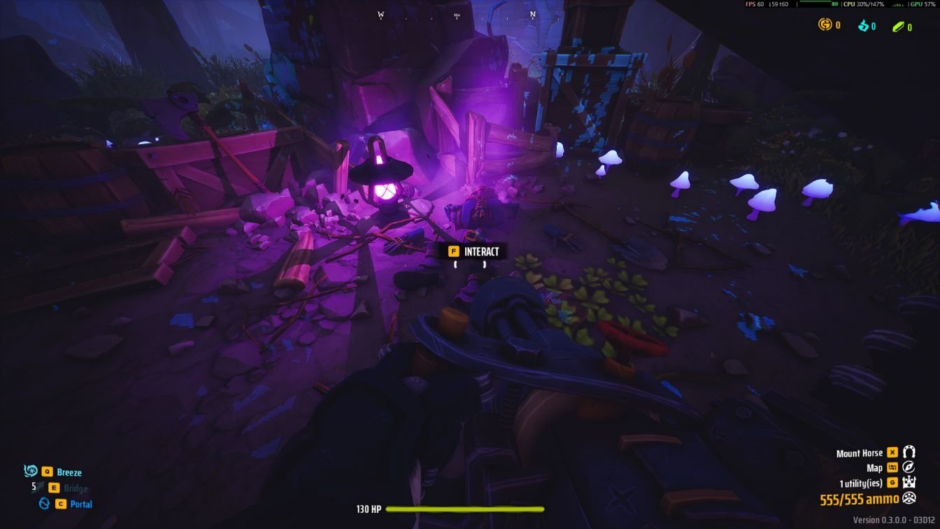 Confirmation of secret completion after placing items in the cauldron.