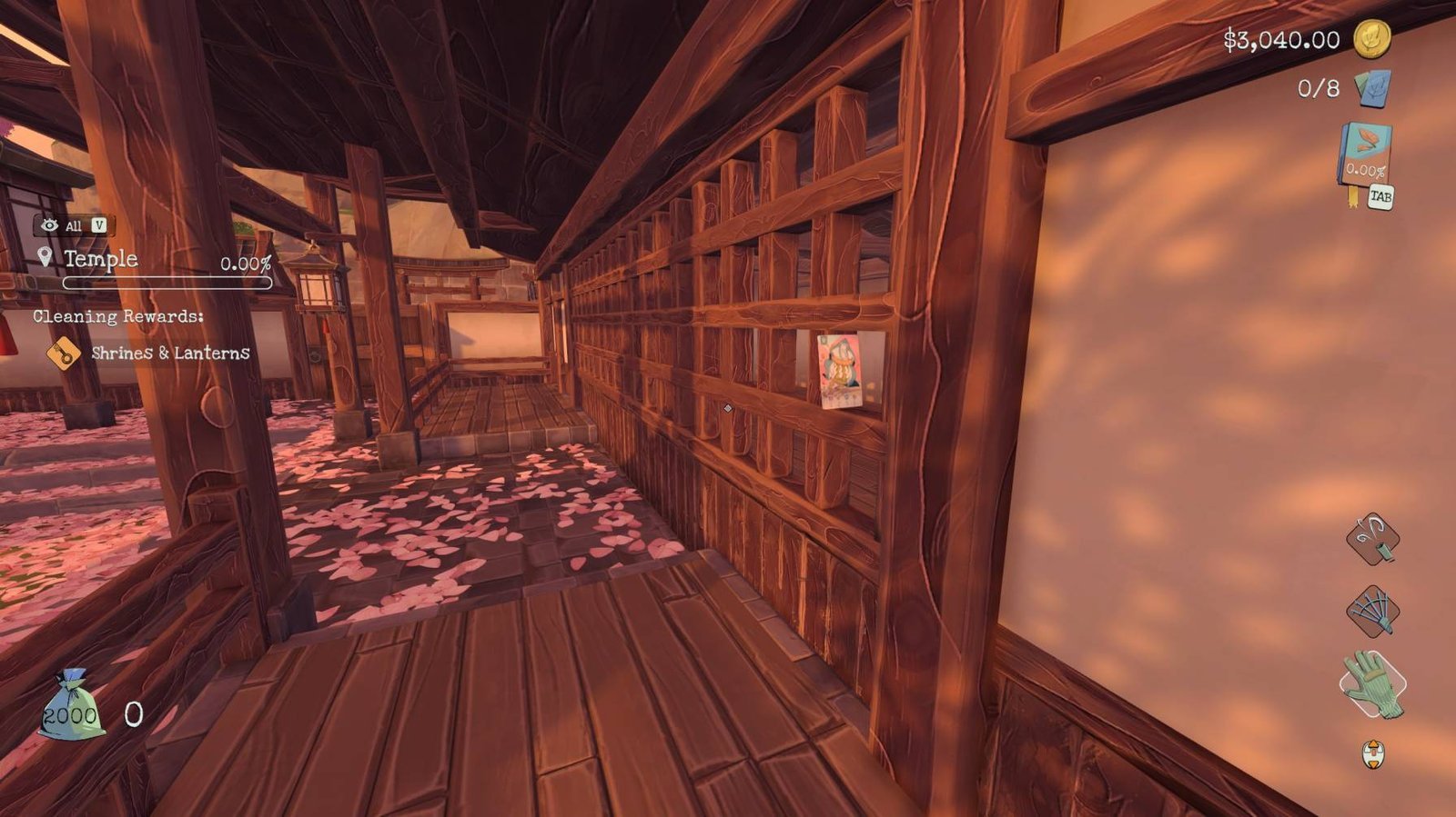 Section: Sakura Card #2. Nearby text: On the railing inside the Temple .