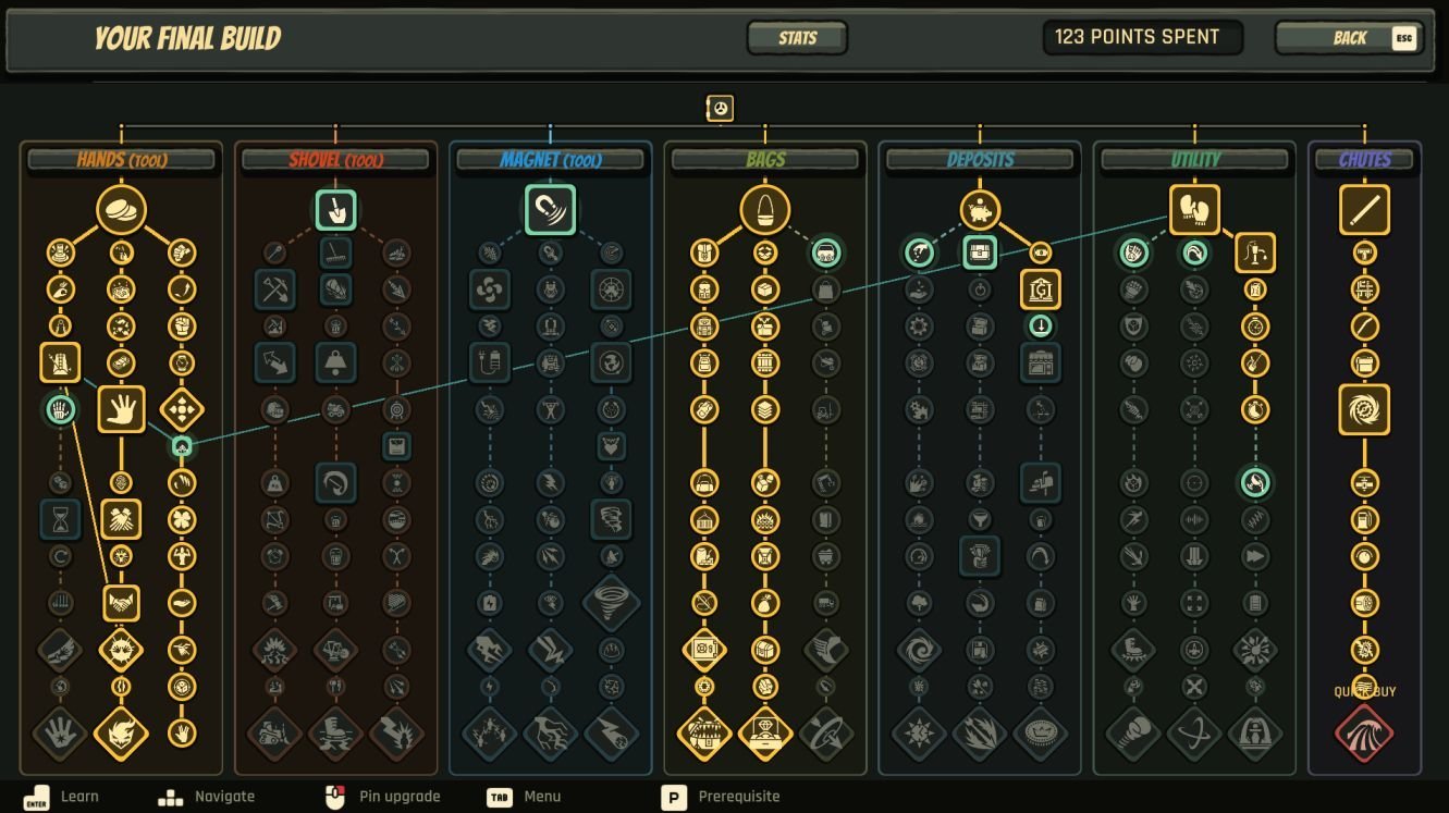 Section: Late Game: Improve Your Active Ability. Nearby text: Now I also need to keep using my right-click ability and Chute Overdrive. The suggested upgrade order is just a starting point, so I can adjust my choices if my bag fills too quickly or my collection