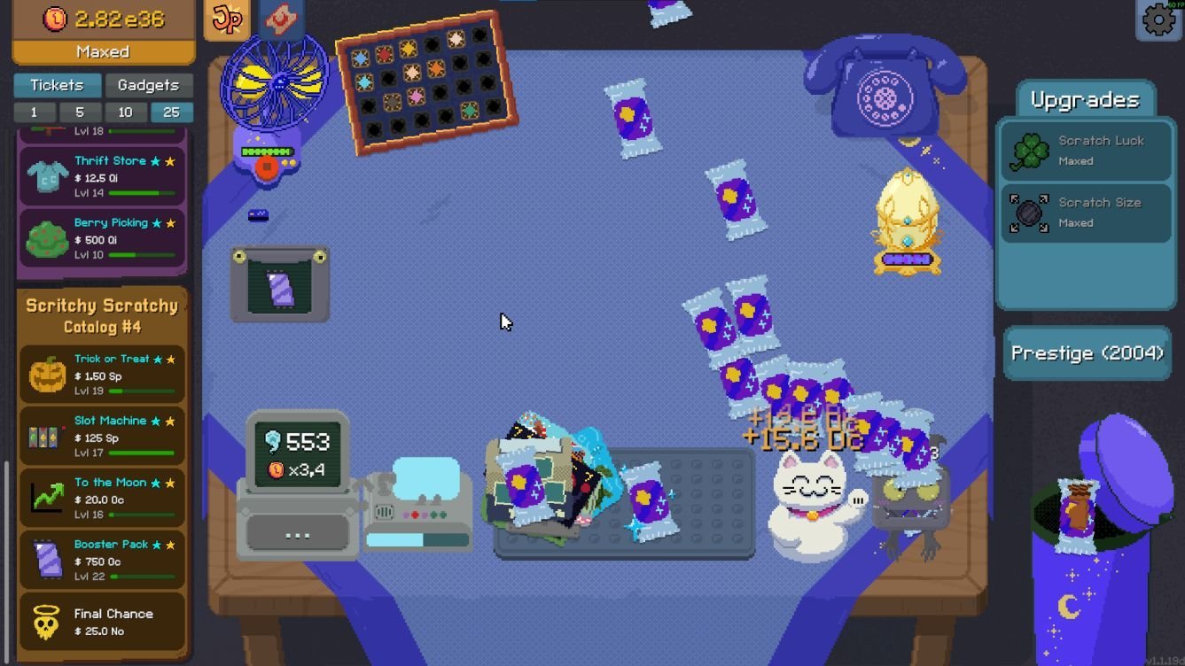 Scritchy Scratchy game ending choice screen showing options for the Final Chance ticket