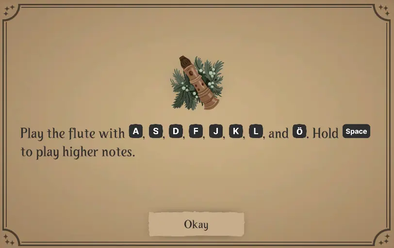Songs of Glimmerwick customization screen displaying the pale white Ghost Pine flute selection.