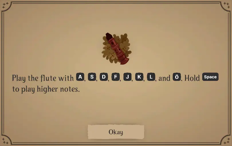 Songs of Glimmerwick wooden flute preview showing the deep red Rusted Oak option.