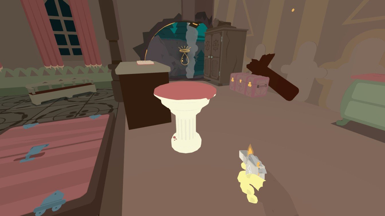 the game SULFUR section on removing oils with the Baptism Font in Cherish Hall.