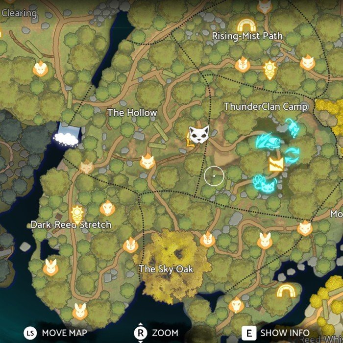 Third Sun Spot: To get to this one, you’ll need to navigate around a log near a bridge. Push the log into a position that allows you to cross the bridge easily, and your spot will be right there waiting.