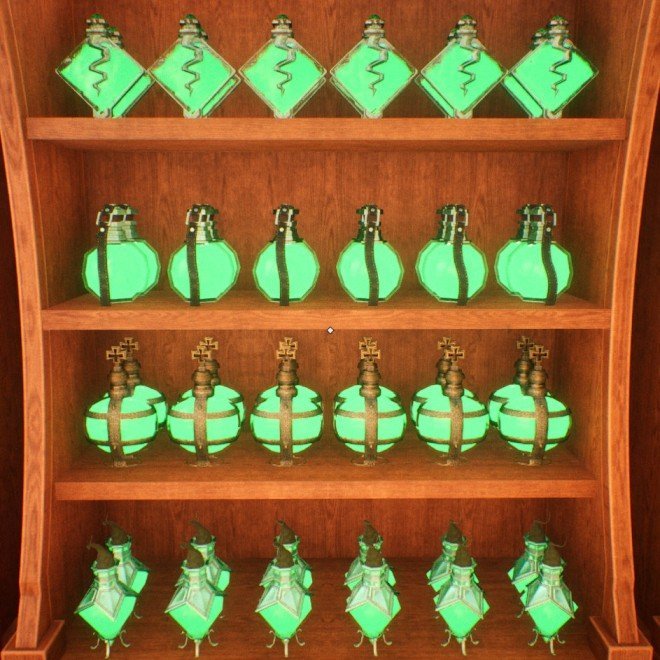Cabinet 2 - Nearby items: Serpentglass Elixir, Facetglass Elixir, Regal Orb Elixir, Wispcrystal Elixir
