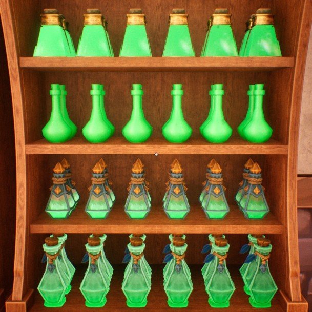 Section: Cabinet 6. Nearby text: Pyramid Draught Swanneck Elixir Ironframe Elixir Featherbound Elixir